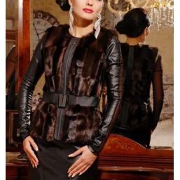 Жилет Джулия пряжка коричневый