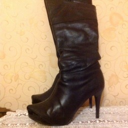 Зимние кожаные сапоги р.39