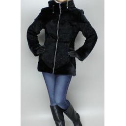 Шубка из эко-меха под каракуль Аннета