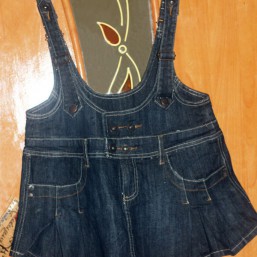 Джинсовая юбка - комбинезон