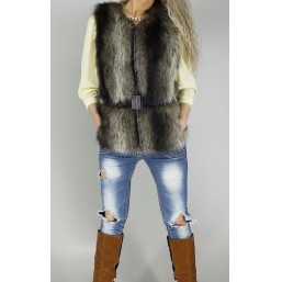 Жилет Джулия пряжка цвет Енот № 2