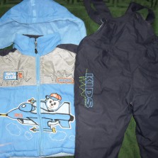 Зимний костюм, полукомбинезон и курточка на рост 74-86
