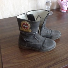 ботинки деми на девочку замш серые Tiffany 27 р