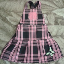 сарафан для девочки розовый с черной клеткой