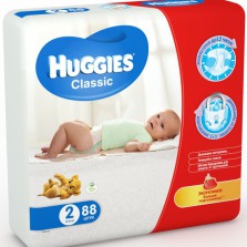 Подгузники Huggies Classic 2 (3-6 кг) MEGA PACK 88 шт