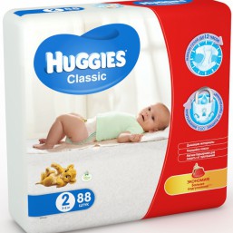 Подгузники Huggies Classic 2 (3-6 кг) MEGA PACK 88 шт