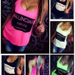 Кислотная летняя женская майка-борцовка Harlem всего 99!!!