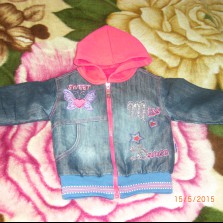 Джинсовая утепленная курточка для девочки