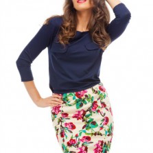 Юбка-карандаш с цветочным принтом