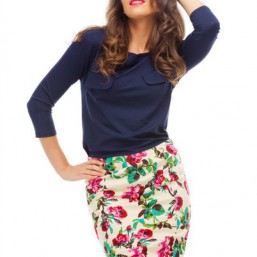 Юбка-карандаш с цветочным принтом