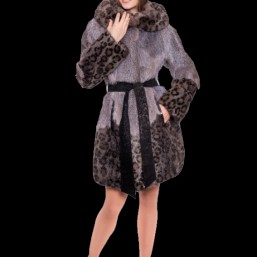 Манто, нутрия, цвет св. серебро подголубленное+трафарет 