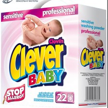 CLEVER BABY sensitive - универсальный бесфосфатный стиральный порошок для стирки детского белья с момента рождения ребёнка - 2,2кг