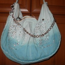 Джинсовая сумка со стразами