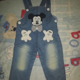 Полукомбинезон джинсовый, утепленный