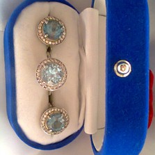 Кольцо и серьги из серебра с топазом и фианитами