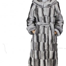 Купить длинную шубку под серую норку Белла