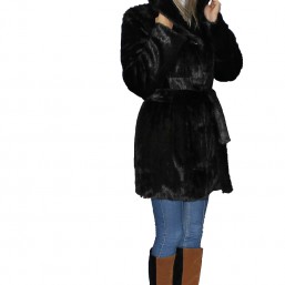 Купить шубу черного цвета из эко-меха. Вся Украина!