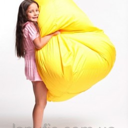 Желтое детское кресло-мешок груша 100*75 см из Оксфорда