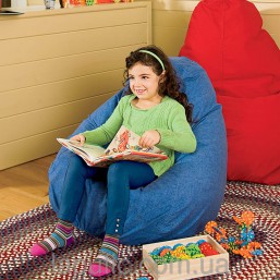 Синее кресло-груша мешок 100*75 см из микро-рогожки  