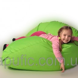 Зеленое кресло-мешок груша 100*75 см из микро-рогожки