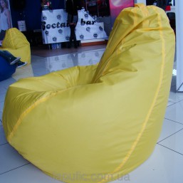 Желтое кресло-мешок груша 120*90 см из ткани Оксфорд 