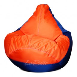 Оранжево-синее кресло-мешок груша 120*90 см