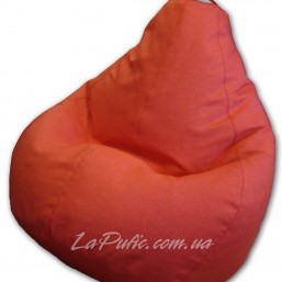 Коралловое кресло-мешок груша 120*90 см из микро-рогожки
