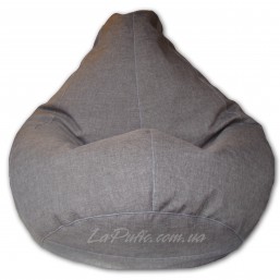 Серое кресло-мешок груша 120*90 см из микро-рогожки