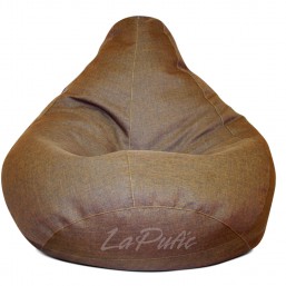 Коричневое кресло-мешок груша 120*90 см из микро-рогожки