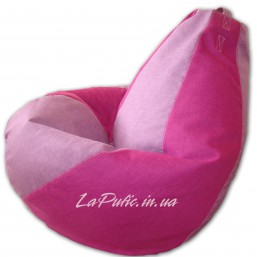 Малиново-розовое кресло-мешок груша 120*90 см из микро-рогожки