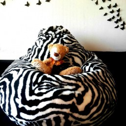 Кресло-груша 120*90 см Зебра из искусственного меха