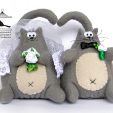 Оригинальный подарок на свадьбу - конверт для денег или просто сувенирные зайцы и коты