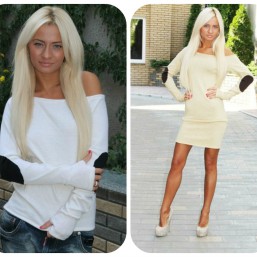 Женское осеннее платье латочки, женская осенняя кофточка латки