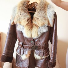 Дубленка натуральная, воротник - лиса