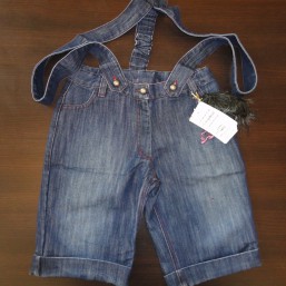 Джинсовые шорты на шлейках для девочки подроста, ТМ Amadeo, Польша