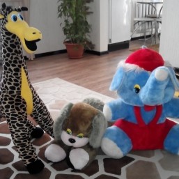   Мягкие игрушки жирафик,собака,слон