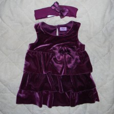 F&F Бархатное праздничное платье с повязкой