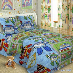 Постельное белье в кроватку Поли Робокар