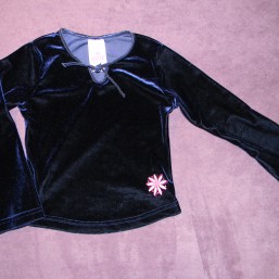 Блузка темно синяя из стрейч бархата 1, 5-2 года 92 см.