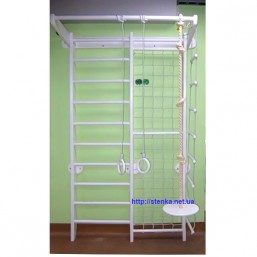 Спортивный уголок Комби в Белом Шведскяа стенка +Сеть 