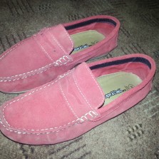 мокасины замшевые красные 