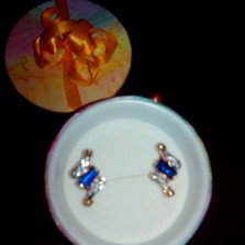 Золотые серьги 585 проба с фианитами