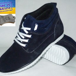 Замшевые демисезонные ботинки - 0207 синий