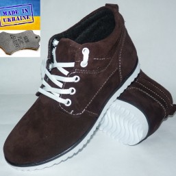 Замшевые демисезонные ботинки - 0207 коричневый