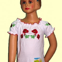 Вышиванка для девочки с короткими рукавами