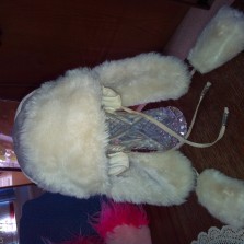 Зимняя шапка ушанка на девочку