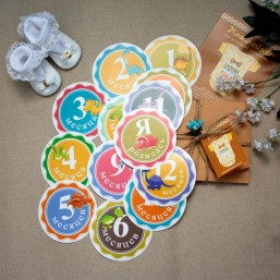 Наклейки для фото малышей «Забавные динозаврики»