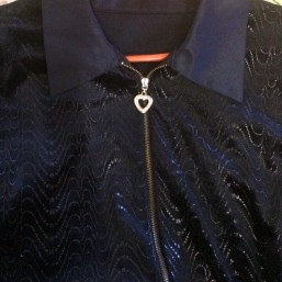 Кофта на змейке синяя с рисунком р-р 50-52