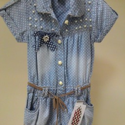 летний джинсовый комбинезон на девочку