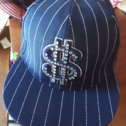 круглая кепка с прямым козырьком -синяя